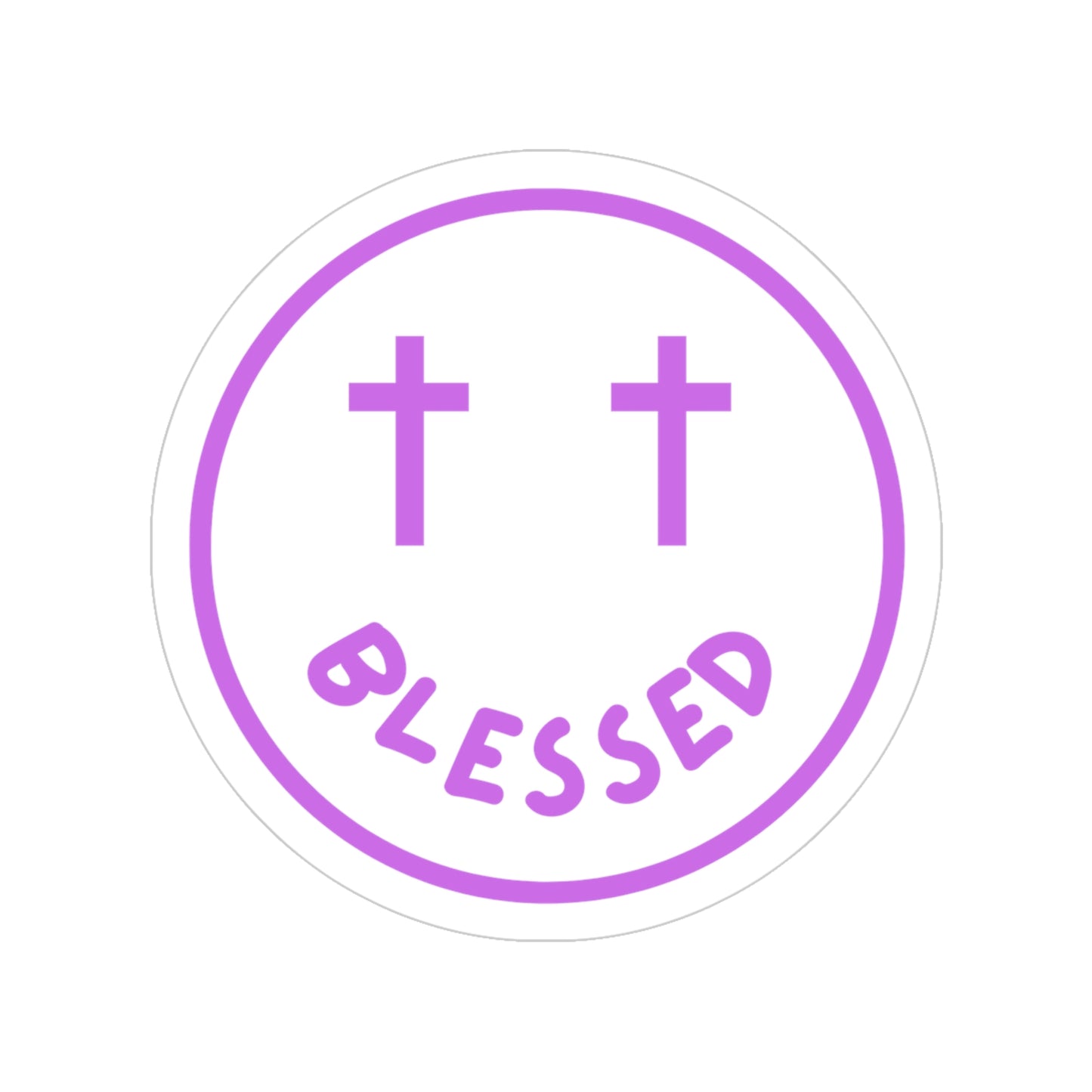 Blessed Indoor/Transparent Outdoor Stickers, Round, 1pcs