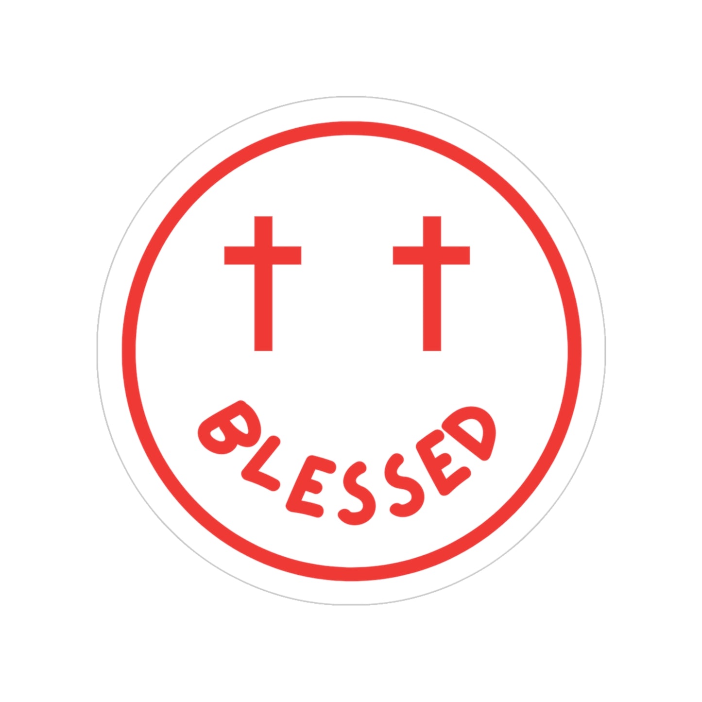 Blessed Transparent Indoor/Outdoor Stickers, Round, 1pcs