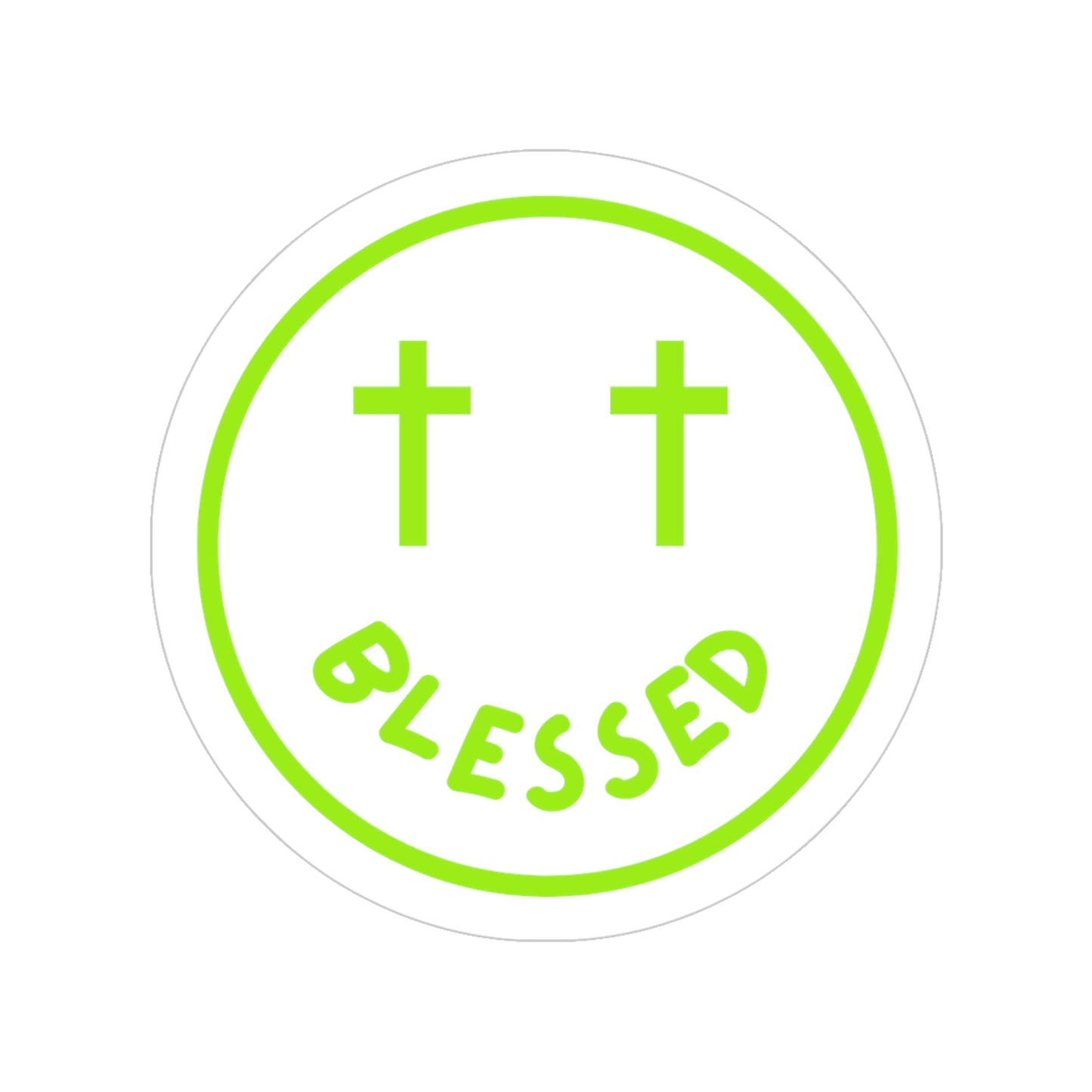 Blessed Transparent Indoor/Outdoor Stickers, Round, 1pcs