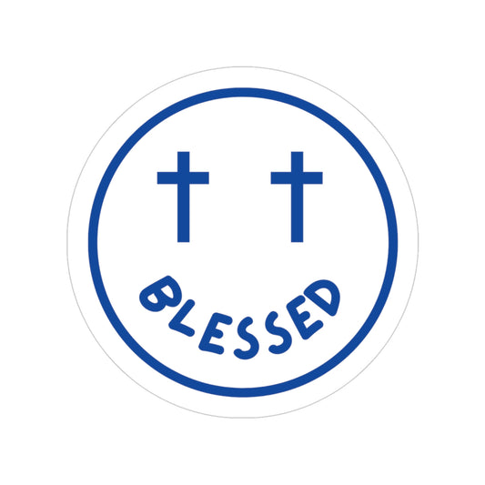Blessed Transparent Indoor/Outdoor Stickers, Round, 1pcs