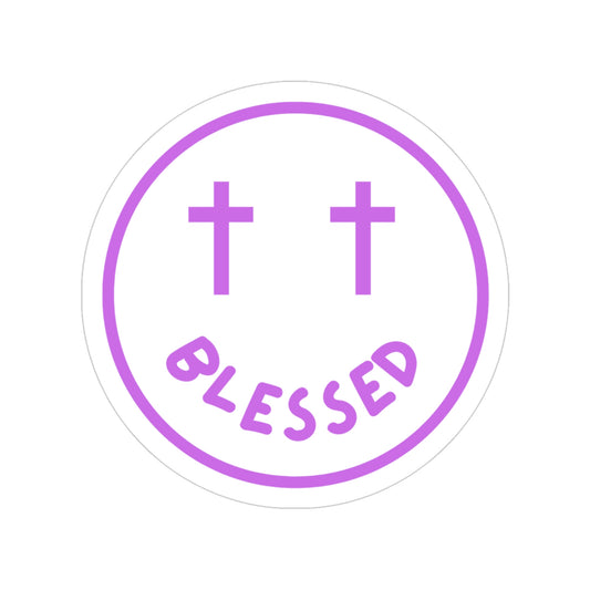 Blessed Indoor/Transparent Outdoor Stickers, Round, 1pcs