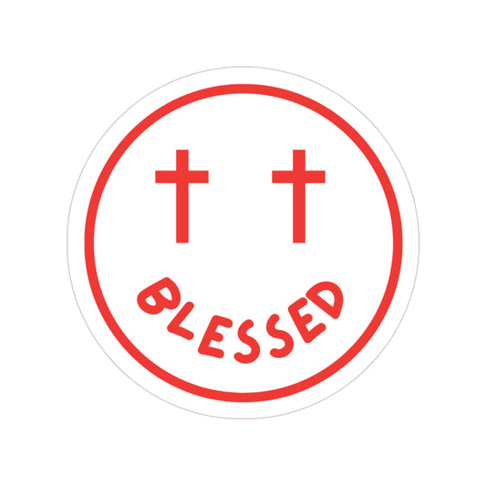 Blessed Transparent Indoor/Outdoor Stickers, Round, 1pcs