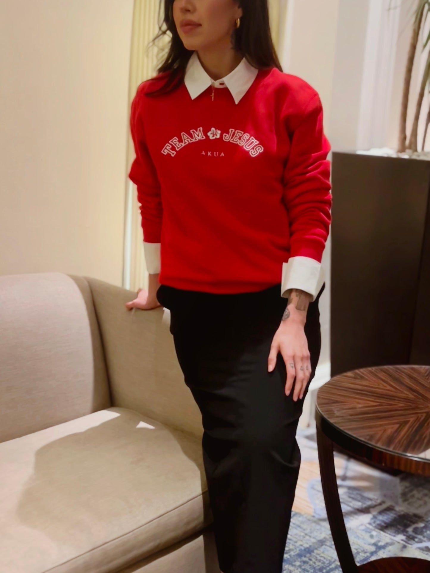 Team Jesus Embroidered Collegiate Sweatshirt