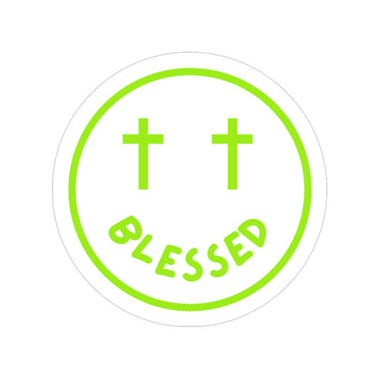 Blessed Transparent Indoor/Outdoor Stickers, Round, 1pcs