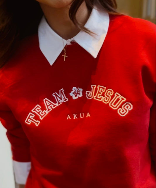 Team Jesus Embroidered Collegiate Sweatshirt